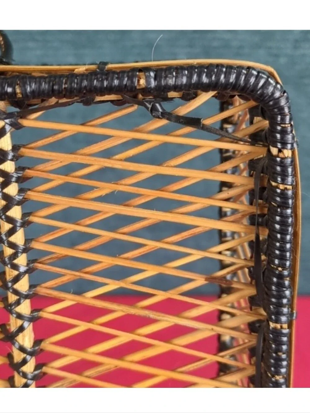 Vintage Cane & Wicker Basket